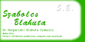 szabolcs blahuta business card